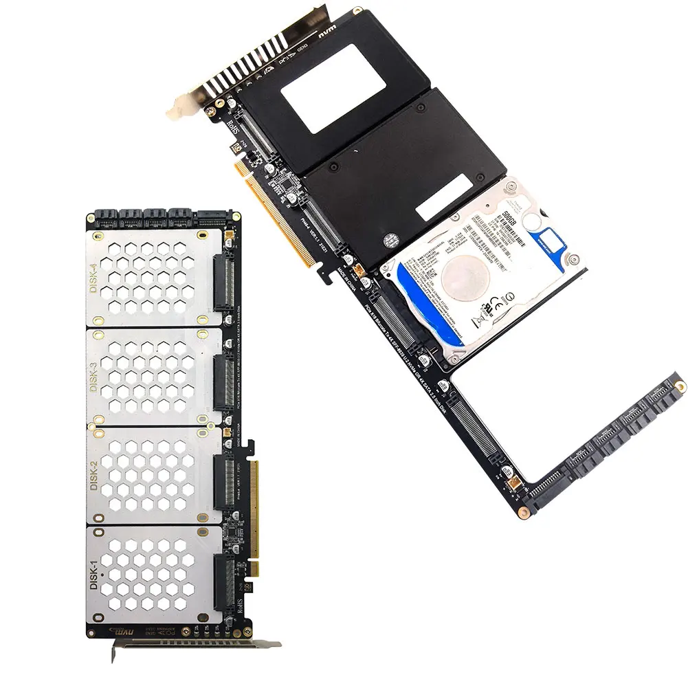 4-портовая карта адаптера PCI-E 4 0 16X 2 5 дюйма SATA поддержка материнской платы PCIe X4x4x4x4