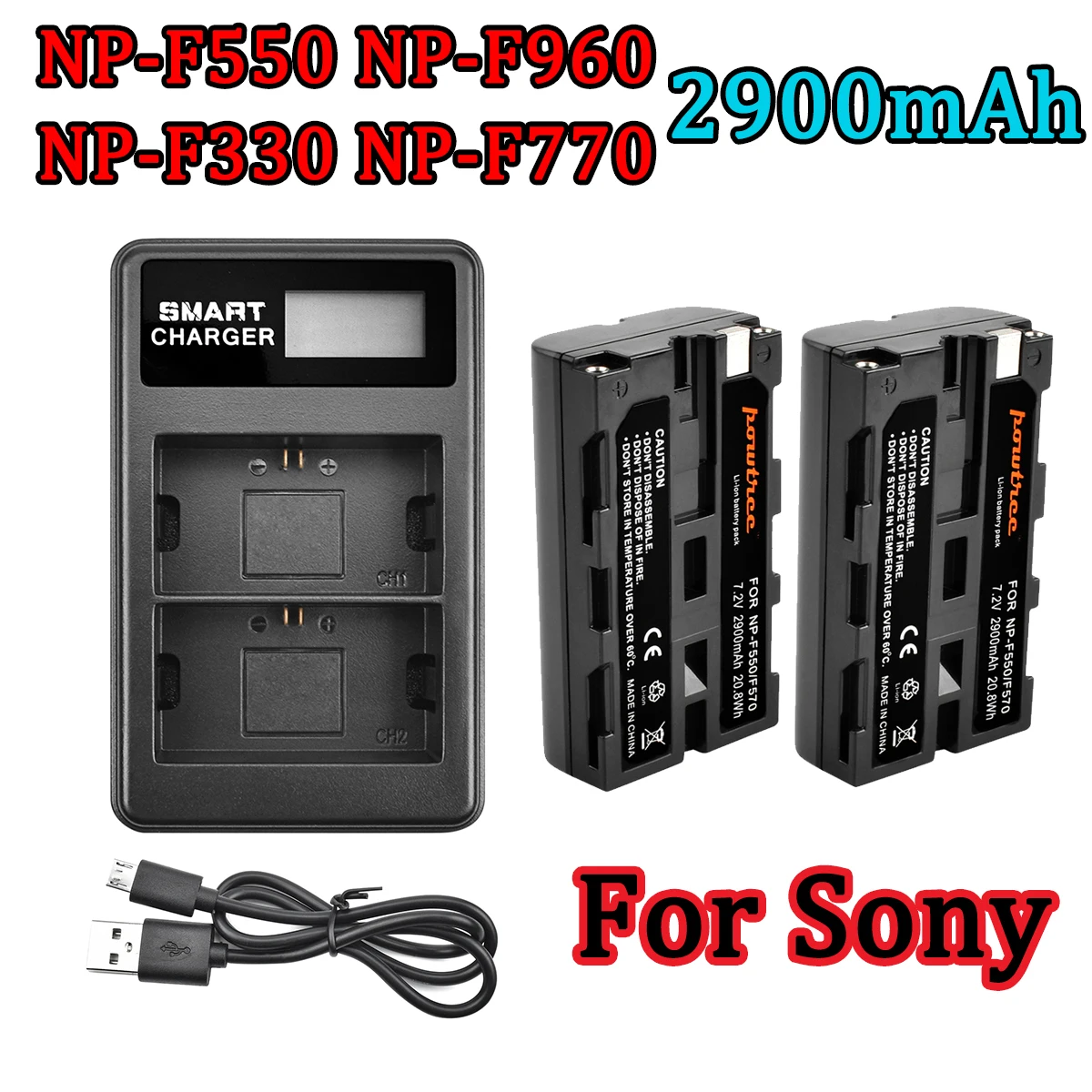 

Аккумулятор для камеры 2900 мА · ч NP-F550 NP F550 NP F330 + зарядное устройство с двумя USB-портами для ЖК-дисплея для Sony NP-F330 NP-батарея для камеры F970