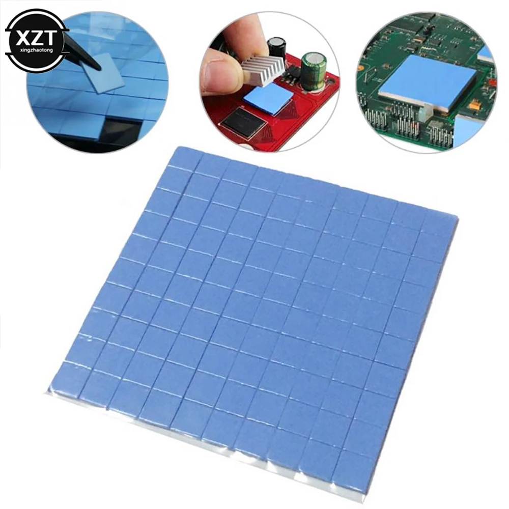 New RGeek Thermal Pads Cooling Conductive Silicone Pad GPU CPU Heatsink 100 pcs 10*10mm*1mm Blue Sliced Cooling Pad Cooler