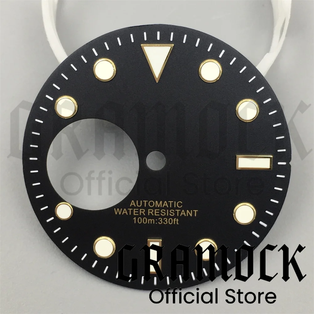 Gramock NH38 29 мм зеленый серый синий черный циферблат для часов зеленые светящиеся