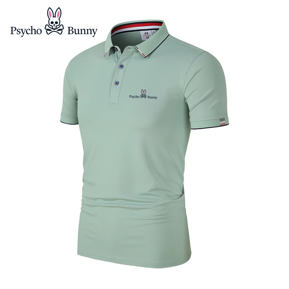 Summer Men's and Women's Golf Jersey New Fashion and Comfortable Quick Drying Clothes Casual Psycho Bunny Breathable Polo Shirt