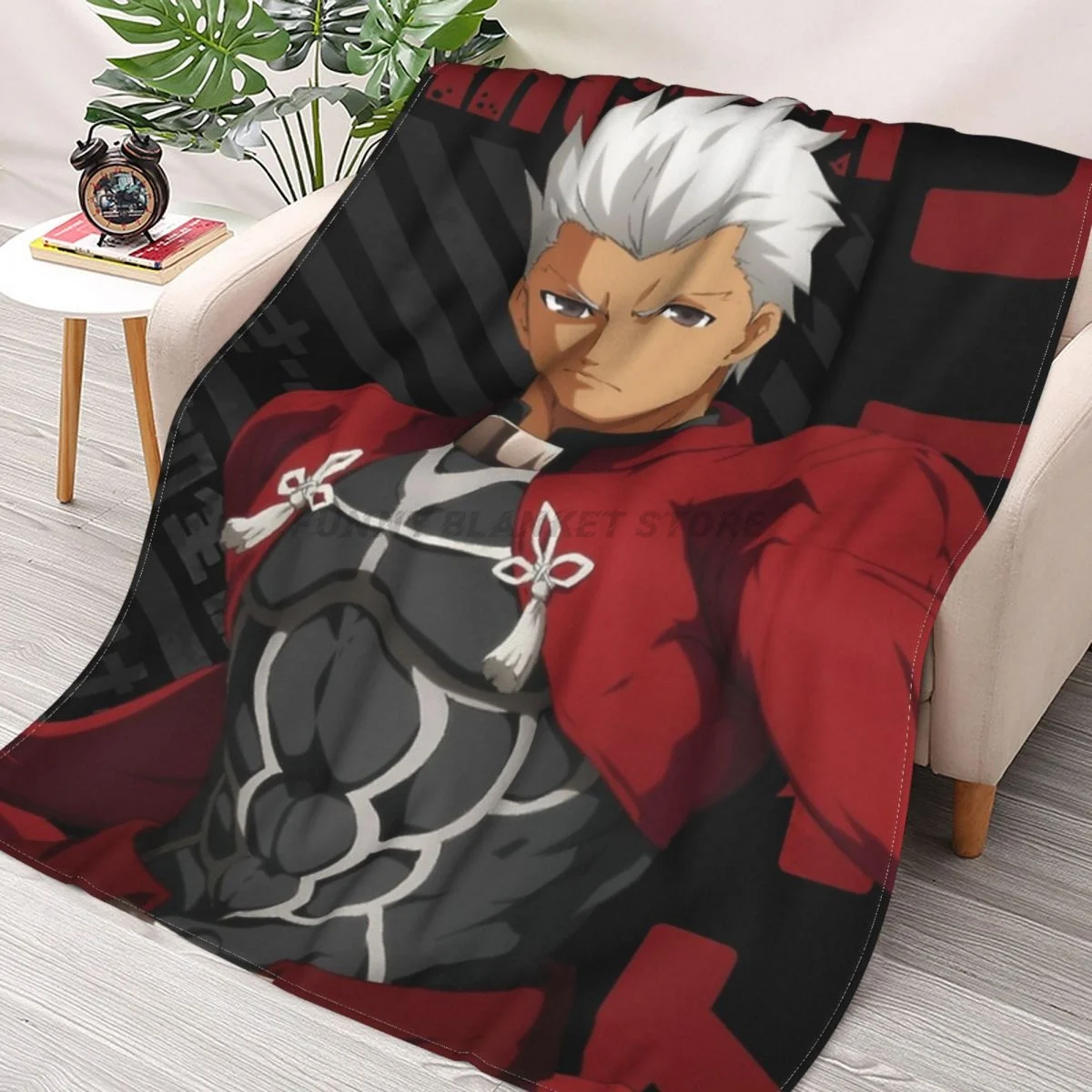 

Fate - Archer Throws Blankets Collage Flannel Ultra-Soft Warm picnic blanket bedspread on the bed