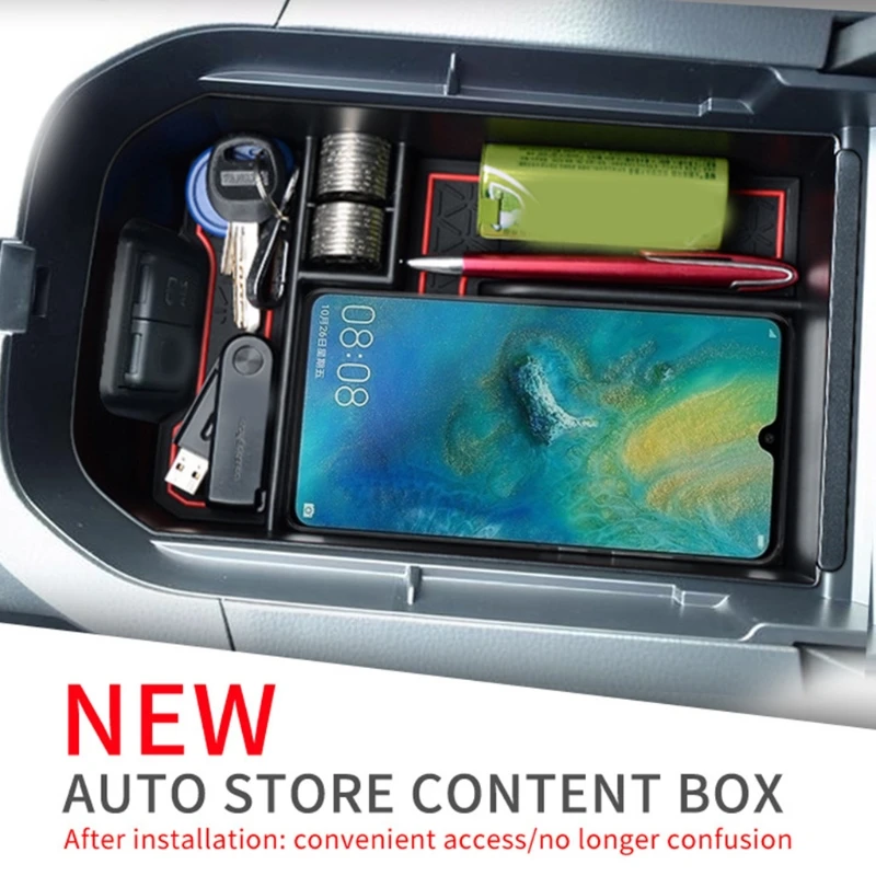 

For RAV4 2019-2020 Car Center Console Storage Tray Shockproof Automobile Interior Hidden Organizer Auto Accessories D7YA