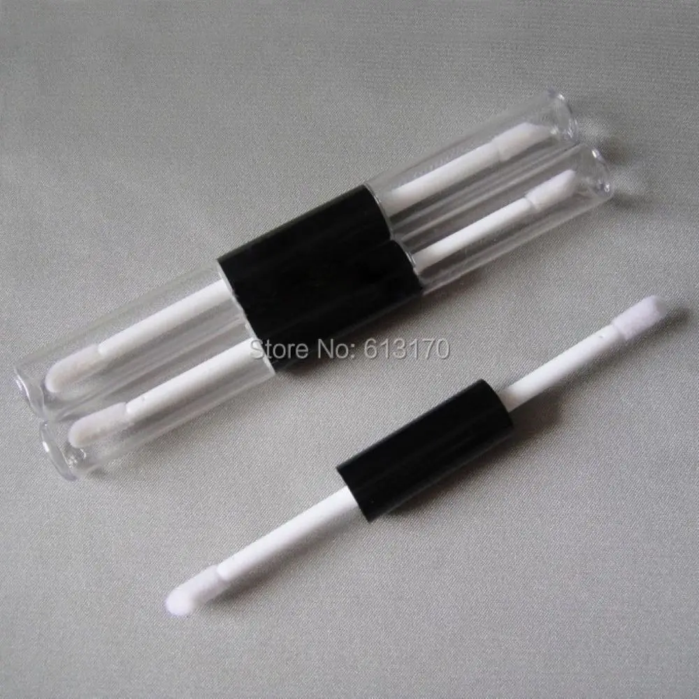2*4ml Lip gloss tubes,Double sides,Black Clear,8ml Empty Lip stick packing container,DIY makeup lip balm bottle 50pcs/lot