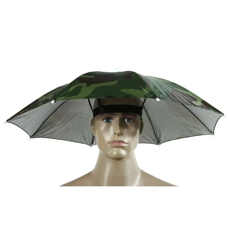 

Outdoor Fishing Caps Portable Head Umbrella Hat Anti-Rain Fishing Anti-Sun Umbrella Hat Adults Unisex Outdoor Sports Hot #ND