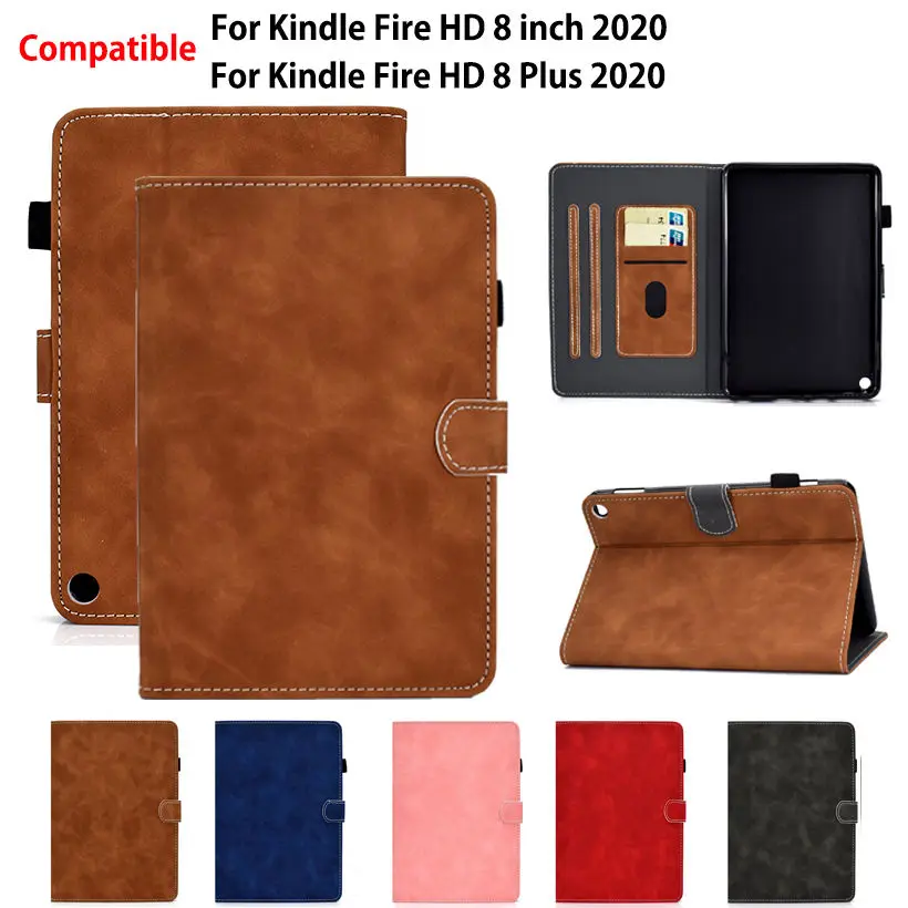 

Folding Stand Magnetic Funda For Amazon Fire HD 8 Plus 2022 Smart Case Cover for Fire HD8 2020 Coque TPU Back Shell