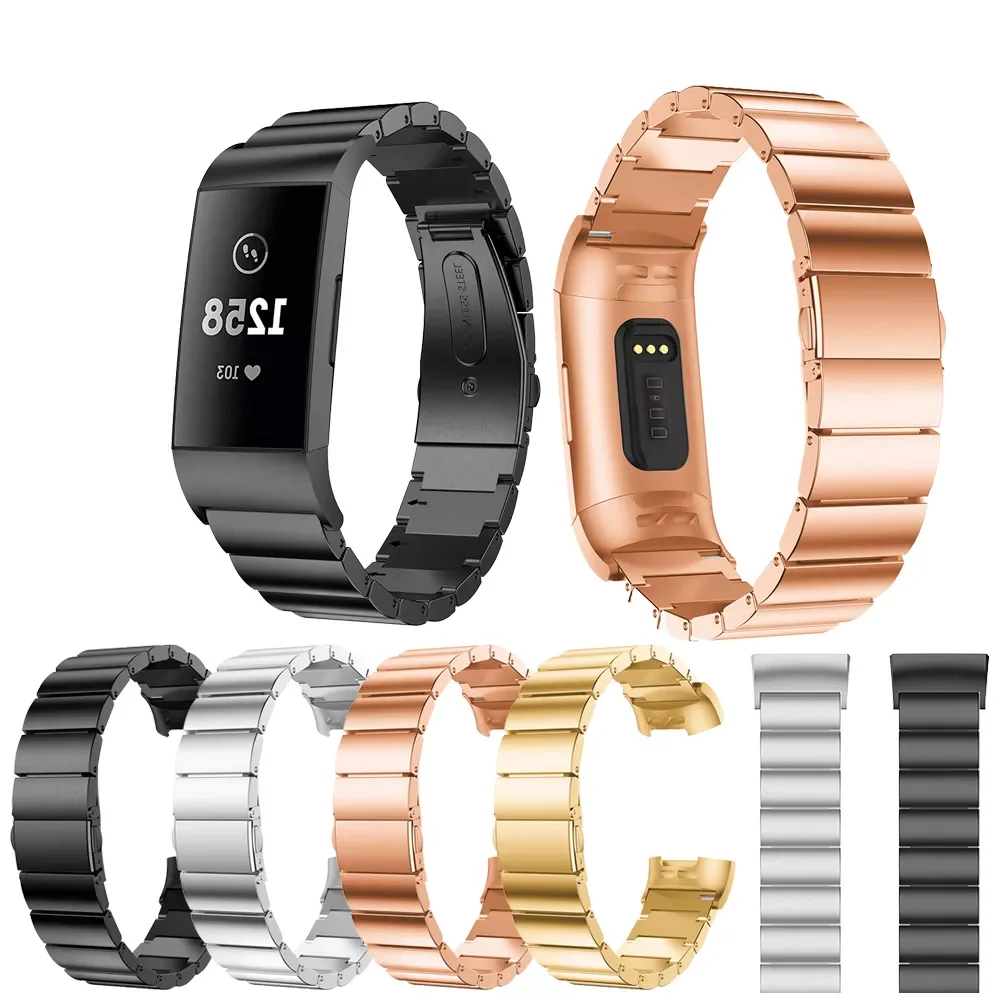 

new Replacement Stainless Steel Bracelet Smart WatchBand Strap For Fitbit Charge 3 Quick Release Smart Watch Support Accessories