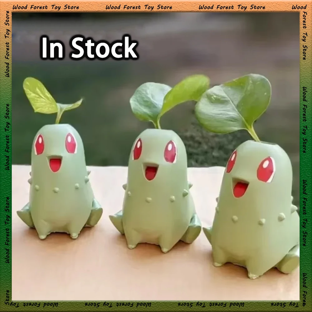 Фигурка аниме Покемон фигурка Chikorita кавайный цветочный горшок креативные горшки