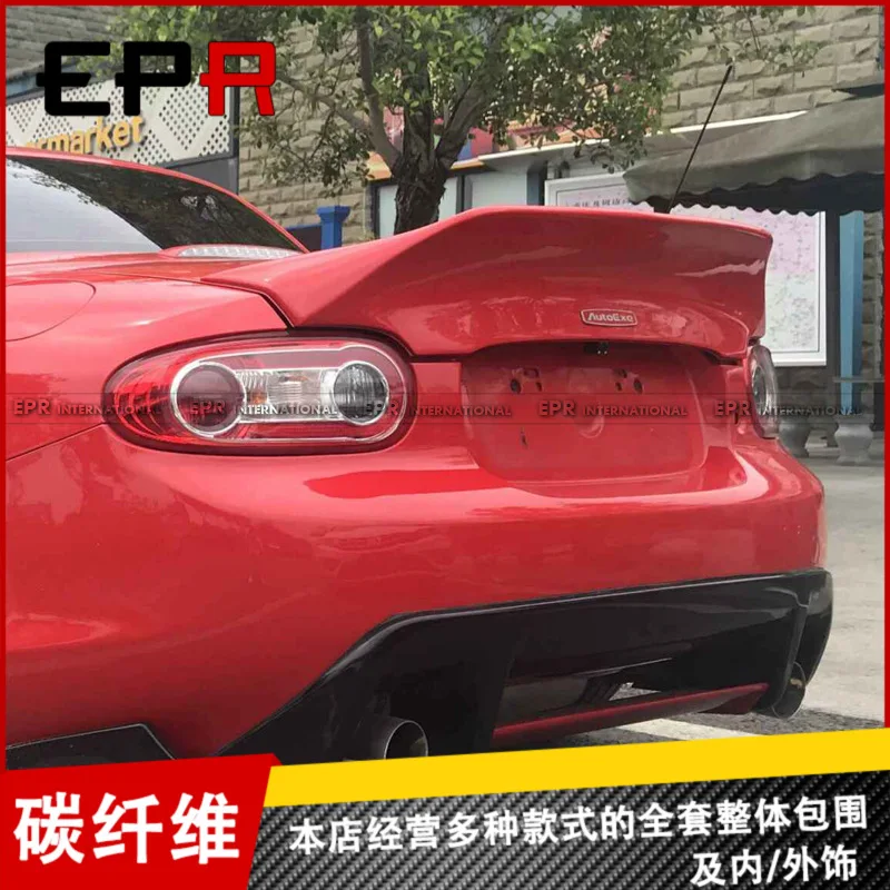 Фото 2009, подходит для Miata Mazda MX5 NC, хвост давления из углеродного волокна, заднее беспокойство с фиксированным ветровым крылом, неразрушающий установка EPA №2