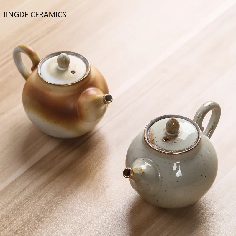 

Retro Kiln Change Coarse Pottery Tea Pot Teapot Handmade Beauty Tea Kettle Household Drinkware Tea Ceremony Accessories 160ml