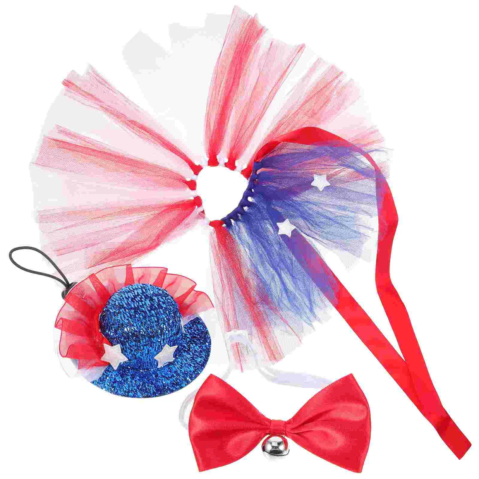 

United States Usa Hats Puppy Patriotic Costume American Pet Independence Day Dog Clothing Yarn Small Tutu Skirt National Flag