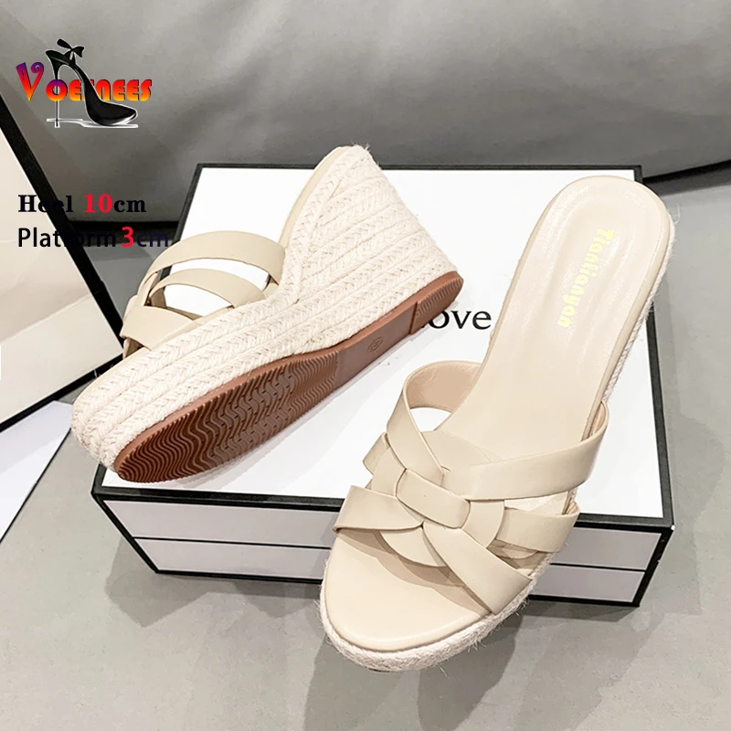Женские туфли без задника повседневные на очень высокой платформе 10 см/4 дюйма