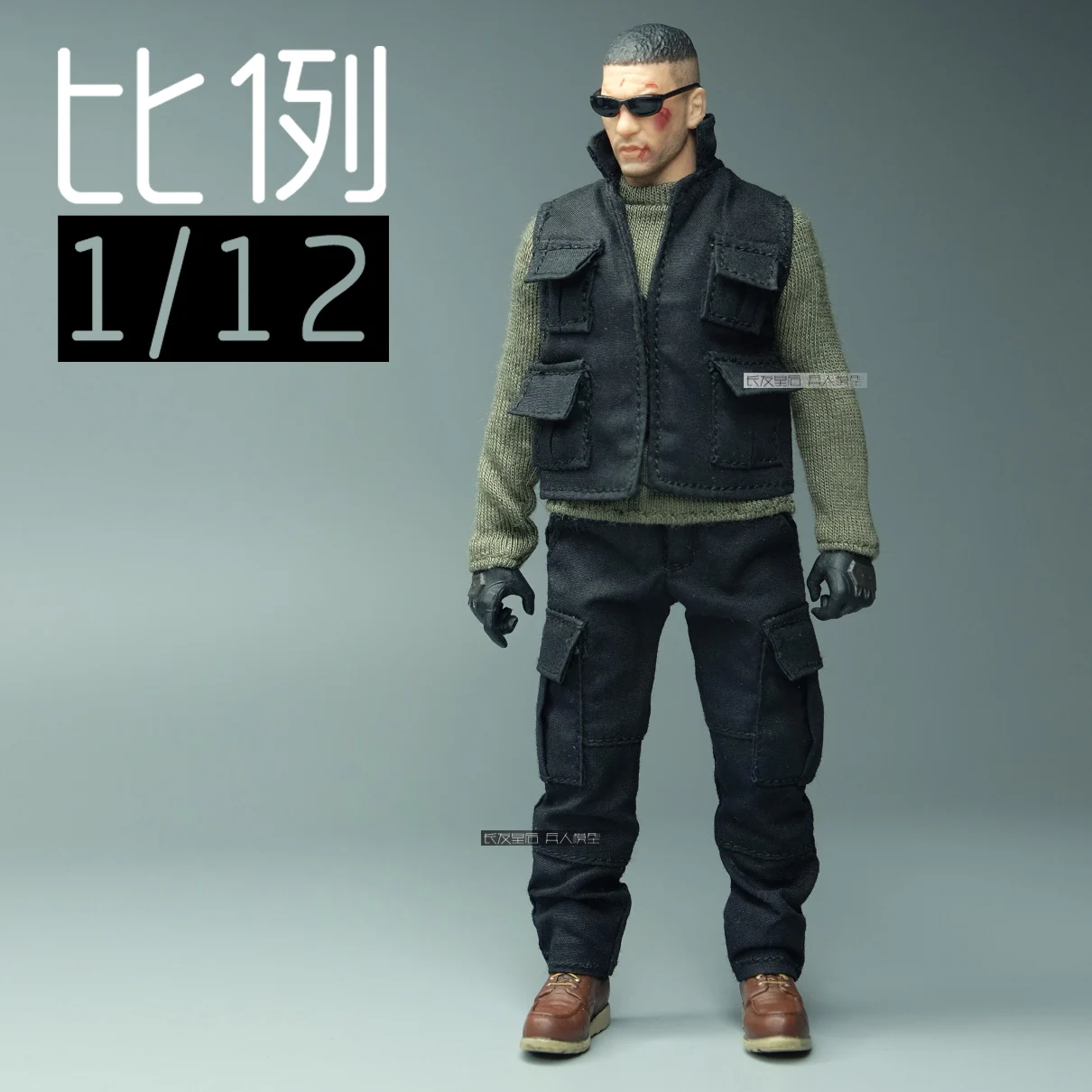

1/12 Scale male clothes black vest fit 6 inches action figure body mode