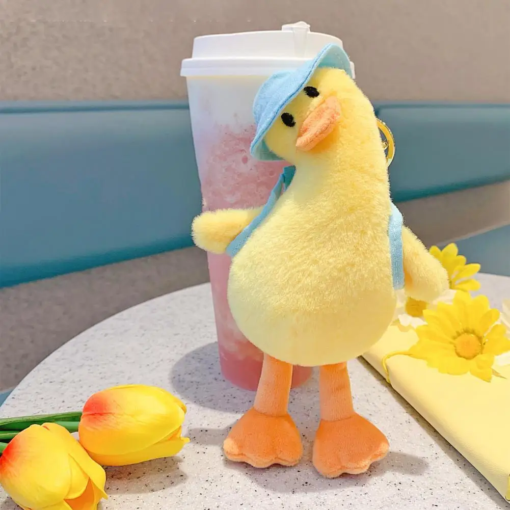 

Lightweight School Bag Pendant Duck Keyring Plush Duck Ornaments Photo Props Vivid Appearance