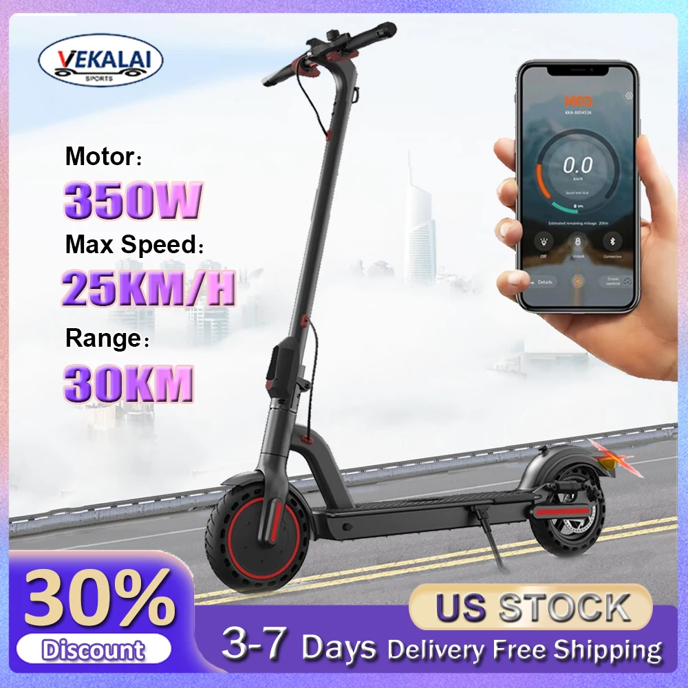 

350W Electric Scooter 36V 7.5Ah Max Speed 25km/h 8.5 inch Tire Adults Waterproof Folding Electric Kick Scooter with APP Control