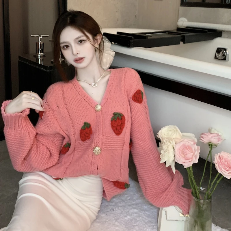 

Вязаные женские свитера, зима 2022, кашемировые кардиганы, модные облегающие корейские Стрейчевые джемперы с длинным рукавом, осенняя одежда