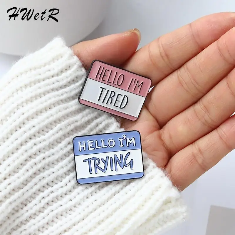 Забавный текст эмалевые булавки 50% IDK 50% IDC Здравствуйте я напряжен уставшие пробуждающие Броши внимание наука студенческие значки на лацкан ювелирные изделия