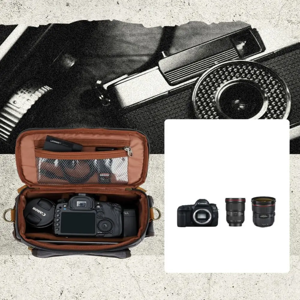 Холщовая беззеркальная сумка для фотокамеры с мягкой водонепроницаемой