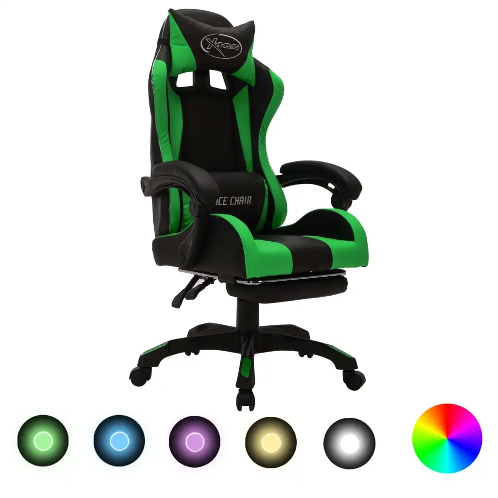 klient lokal variabel Green and black leather RVB chair, office chair, gaming chair, desk chair,  office computer chair - AliExpress