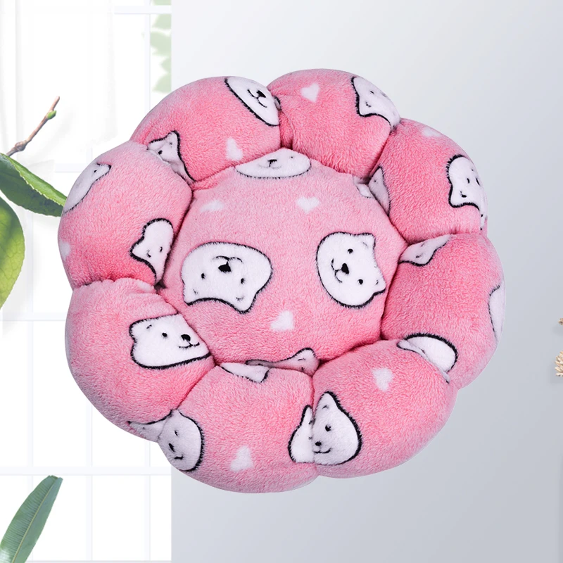 

Breathable Comfort Petal Shaped Doughnut Pet Round Nest Deep Sleeping Bed for Dogs Removable Cat Nest Pet Accessories