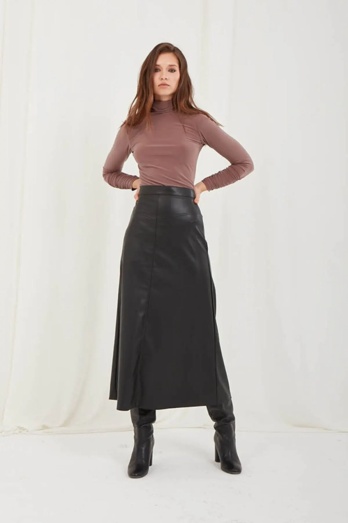

Women's Skirt Faux Leather Black Bell Skirt Summer Cute Style Empire Slim Folds Above Knee Sexy Mini Skirts