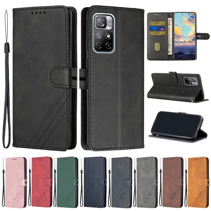 

For Xiaomi Poco M4 Pro 5G Case Leather Flip Case On For Funda Xiaomi Poco M4 Pro 5G Phone Cases PocoM4 Pro Magnetic Wallet Cover