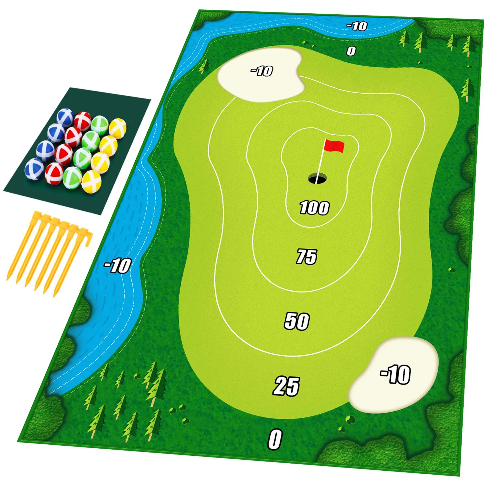 

New Mini Casual Golf Game Set Improve Golf Skills Props Indoor Outdoor Golfer Hitting Training Aids Practice Mat Anti-Slip Blank