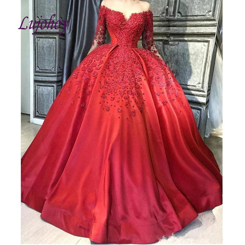 

Роскошные красные бальные платья Quinceanera, женское платье с жемчугом для девушек 15 лет, 16-летнее милое 16-летнее платье принцессы для выпускног...