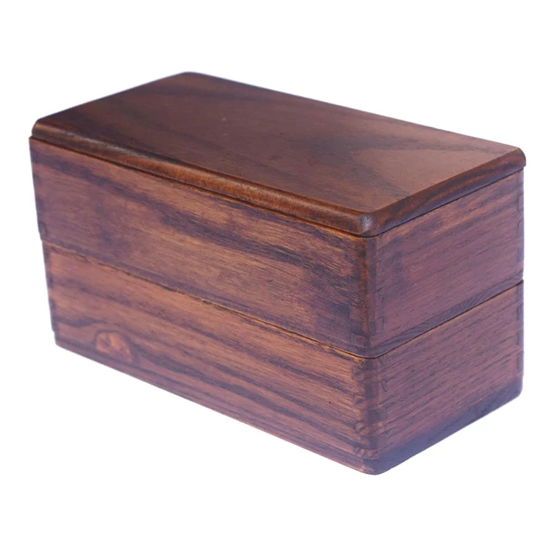 

Практичный прямоугольный двухслойный деревянный контейнер, Ланч-бокс, портативный пищевой контейнер для суши