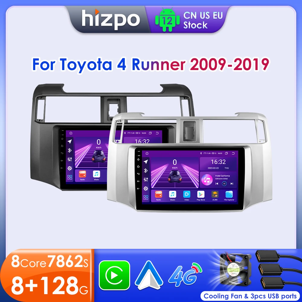 Hizpo Android 13 автомобильное радио для Toyota 4runner 2009-2019 мультимедийный видеоплеер Стерео