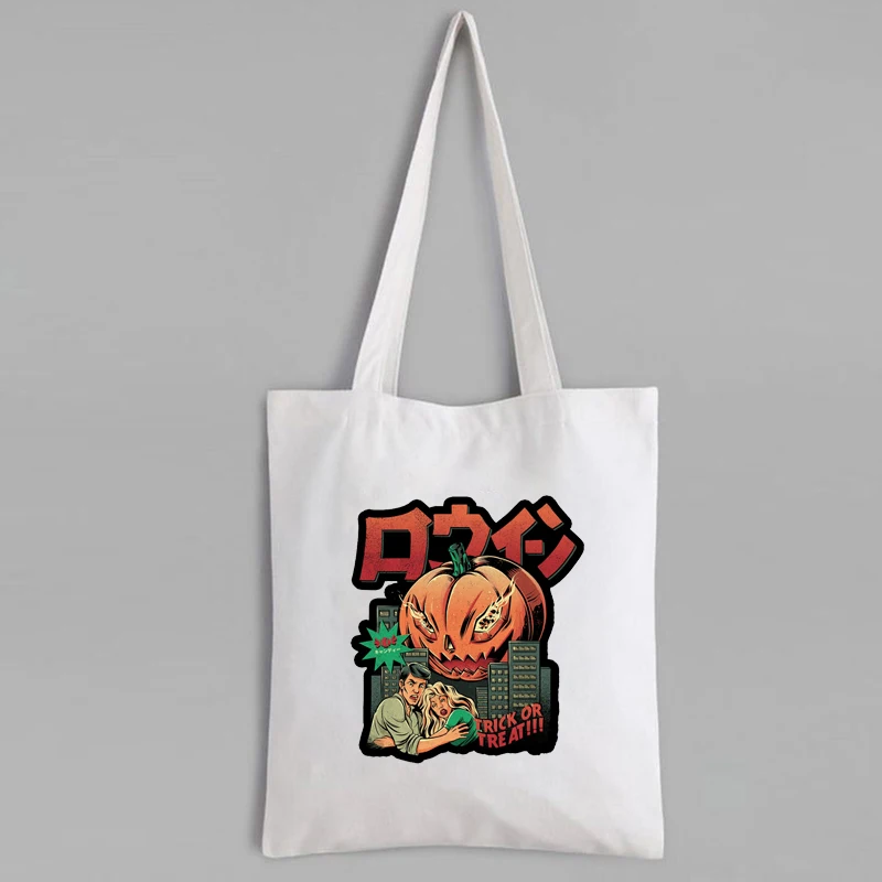 

Сумка-тоут Pumpkinzilla для Хэллоуина, сумка для покупок для вечевечерние в виде тыквы, Мультяшные экологически чистые товары, сумки на заказ с ло...