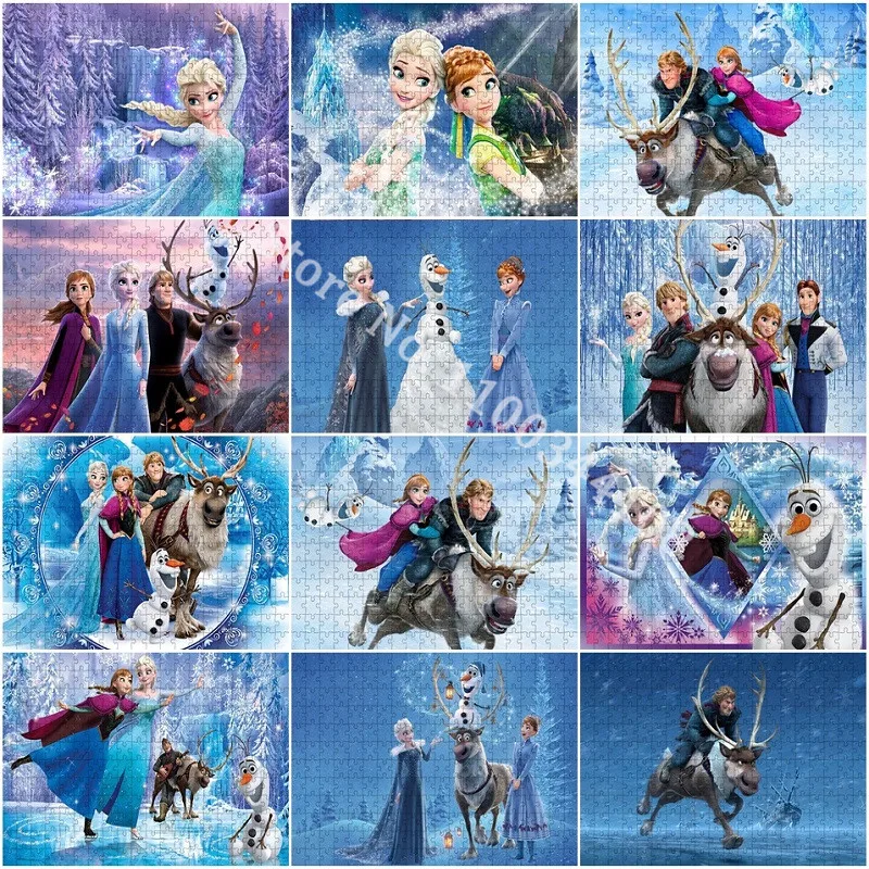 

Пазлы из фильма Disney «Холодное сердце», 300/500/1000 штук, Эльза, Анна, Кристоф, Олаф, пазлы, креативные детские развивающие игрушки