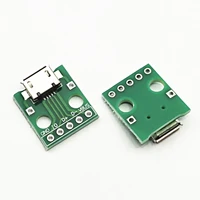 10pcs micro usb to dip adapter 5pin female connector b type for pcb converter pinboard 2 54mm smd to dip