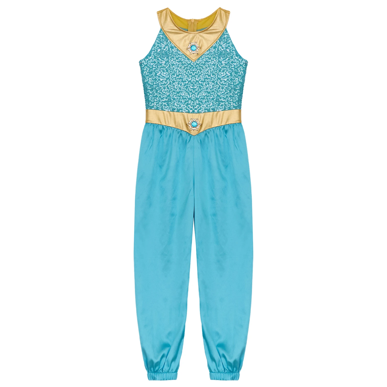 Детский костюм принцессы для девочек в арабском стиле без рукавов с блестками и