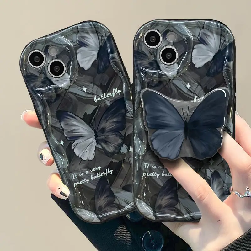 Чехол-держатель INS Butterfly Bracket для iphone 13 Pro Max 11 15 12 Mini 14 X XS XR 6S 6 7 8 Plus чехол-подставка