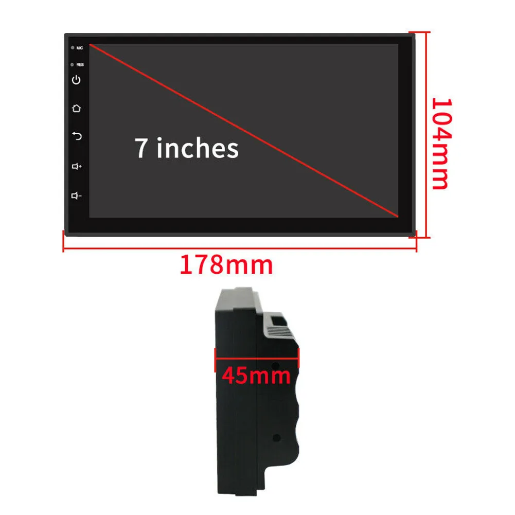 

7in 2 Din Car Multimedia Player Stereo Radio Audio Bluetooth MP5 Player Touch Screen Handsfree GPS Navigation Wifi FM Mirrorlink