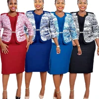african print plus size clothing for women sets africa clothes coat and dresses for women 2 pieces sets spring autumn suits