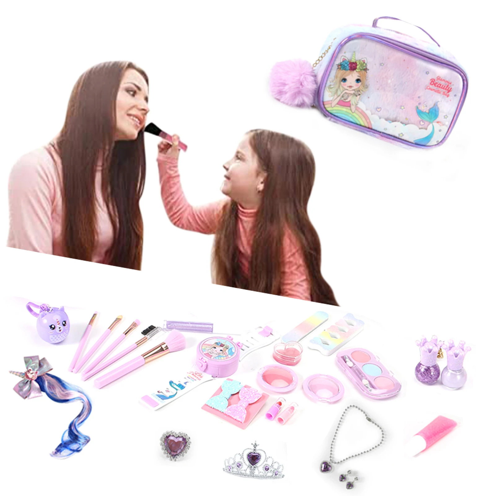 

Girls Makeup Painting Set Children DIY Makeup Toys For Girl Beauty Lipstick Eyeshadow Palette Coloring Toy Cosmetics Playing