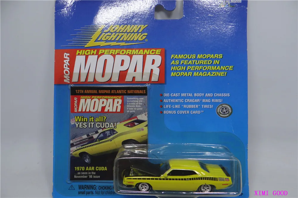 

JOHNNY LIGHTNING 1/64 1970 AAR CUDA Die casting alloy car model ornaments boys gift