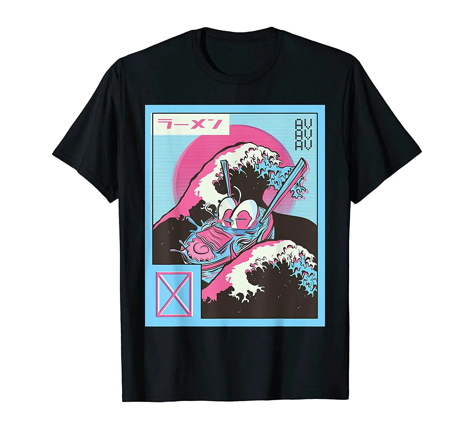 Retro Ramen Vaporwave 90s Japanese Aesthetic Synthwave Gift T-Shirt Men Cotton Tshirt Tees Tops Harajuku Streetwear
