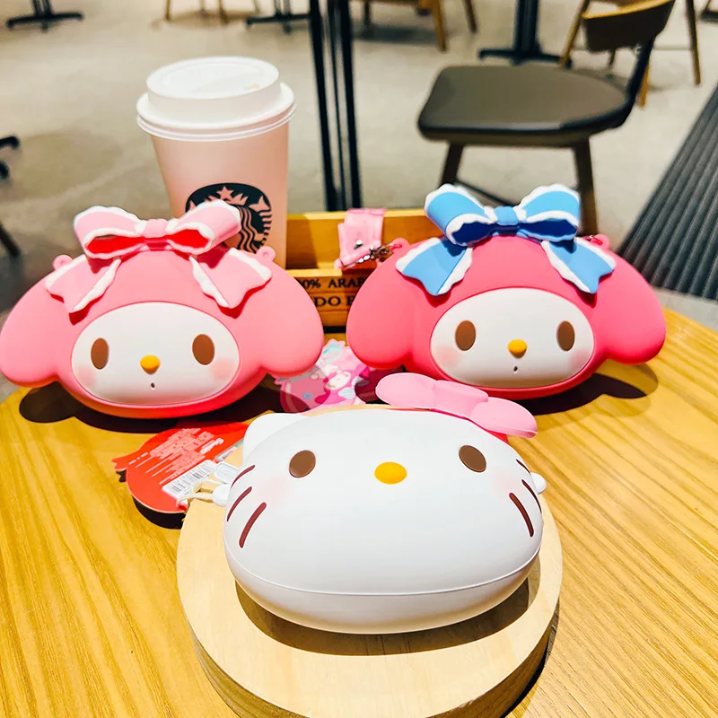 

Hello Kitty Cinnamoroll Kuromi Girl Cute Cartoon Satchel Sanrio Melody Anime Silicone Messenger Bag Cartoon Creative Coin Purse