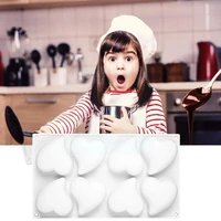 new 8 cavity heart shaped silicone mousse cake mold handmade 3d cookies decorating baking diy mould kitchen tools c5f3