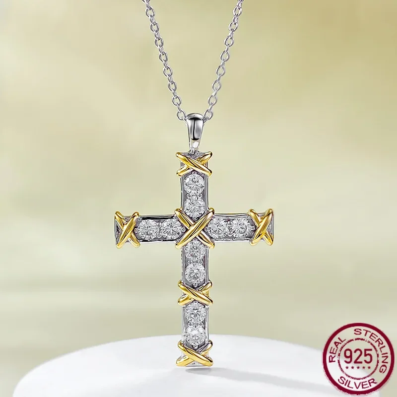 Женское Ожерелье из чистого серебра 2024 пробы с бриллиантами