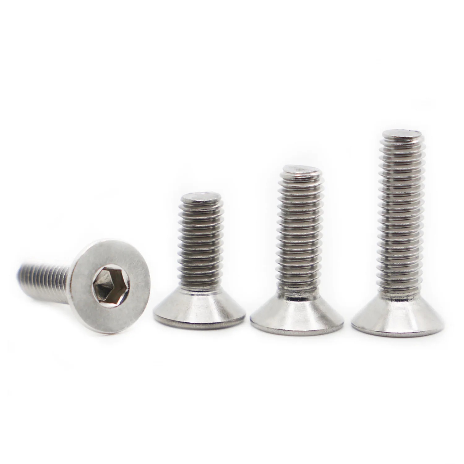 

5-50pcs M1.6 M2 M2.5 M3 M4 M5 M6 M8 304 A2 Stainless Steel Hexagon Hex Socket Head Flat Countersunk Allen Bolt Screw DIN7991