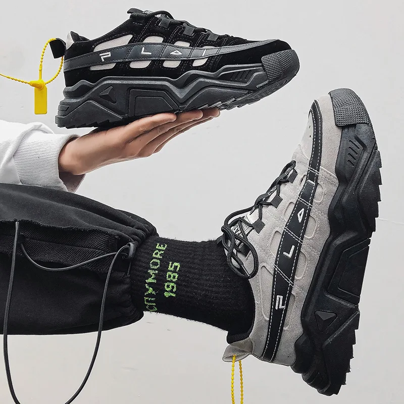 Hot Sale Men's Sports Shoes Summer Platform Walking Footwear Man Korean Version Cool Comfortable Student Sneakers 2 Colors