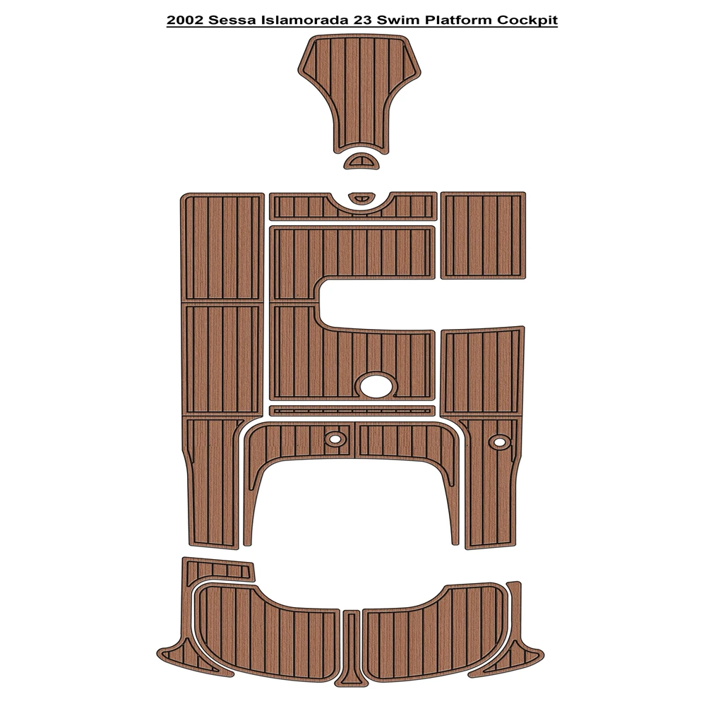 Фото 2002 Sessa Islamorada 23, платформа для плавания, кокпита, лодка, EVA, пол из тикового дерева, SeaDek, стиль Gatorstep, самоклеящиеся dwseryy №1