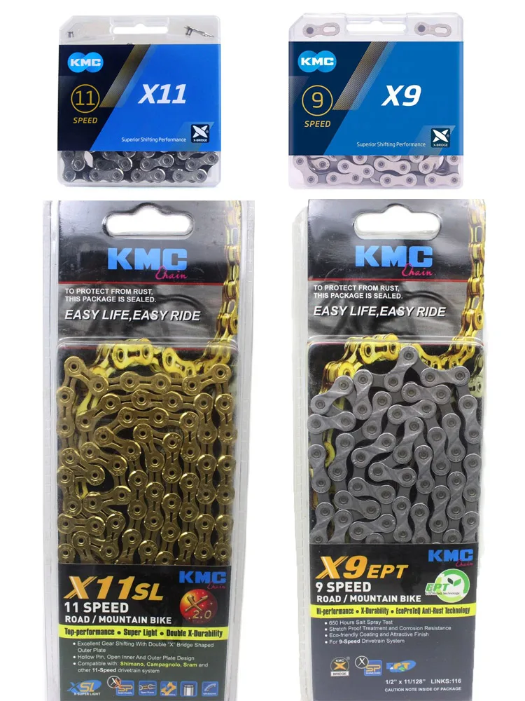 KMC Bicycle chain 8 speed 9 speed 10 speed 11 speed 12 speed Road MTB bicycle chain riding X8 X9 X10 X11 X12 Z9 For Shimano SRAM