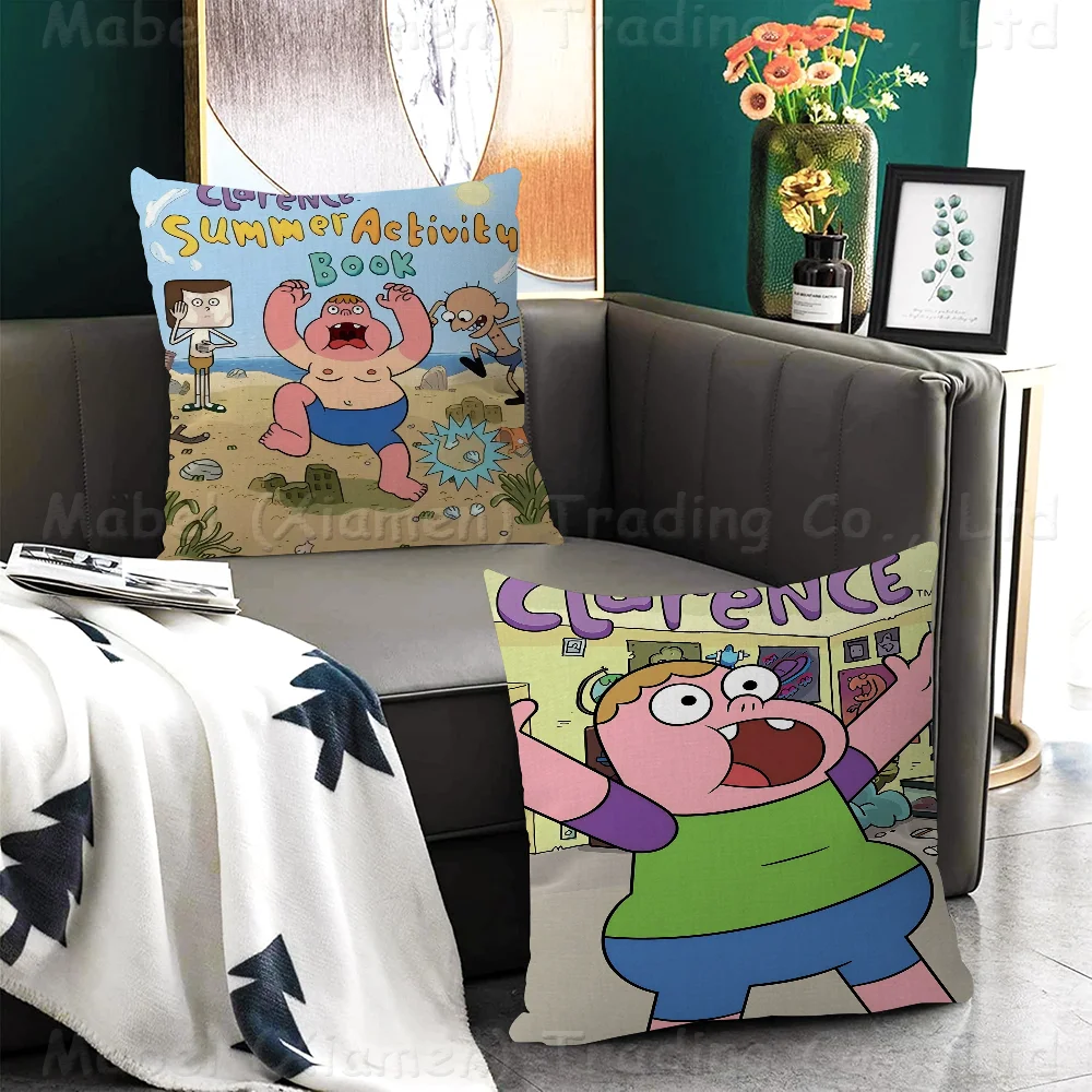 Cartoon C-Clarence TV Office Cushion Pillowcase Car Cover45X45CM Lumbar Sofa Pillowcover