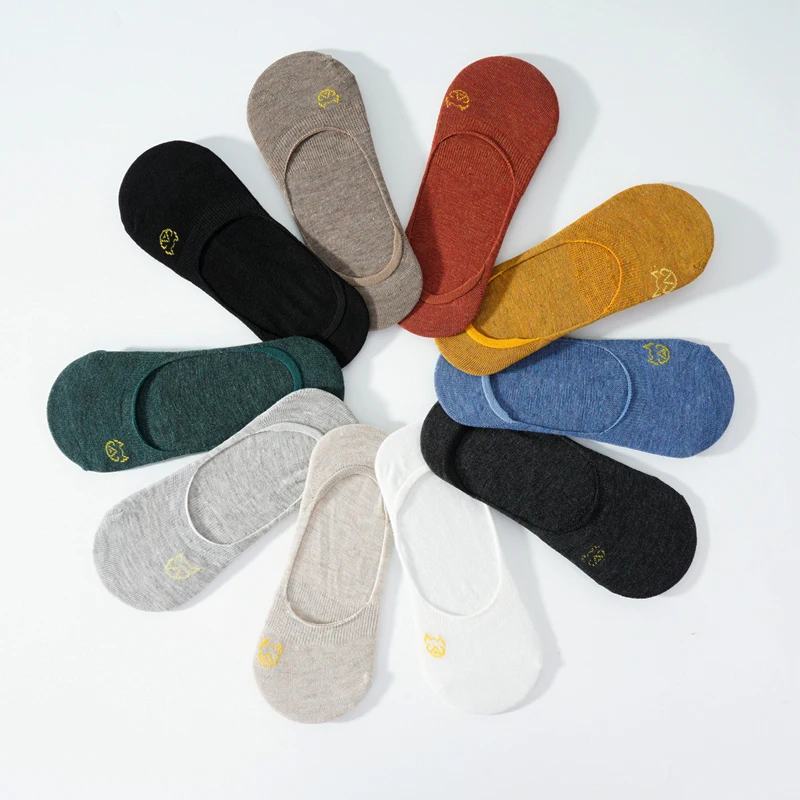 

5Pairs/Lot Women Silicone Non Slip Invisible Socks Summer Solid Color Low Cut Boat Sock Female Cotton No Show Slipper Socks