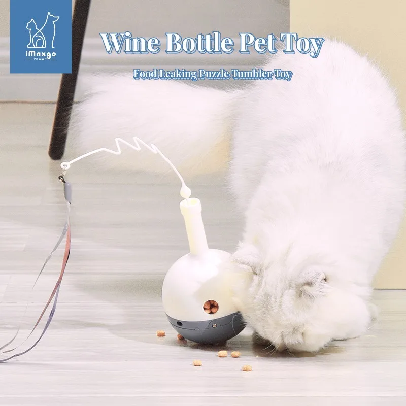 

Cat Dog Wine Bottle Tumbler Puzzle Toy Leaking Food Interactive Ball Treat Dispenser Pet Play Training Food Leaker Puzzle Ball